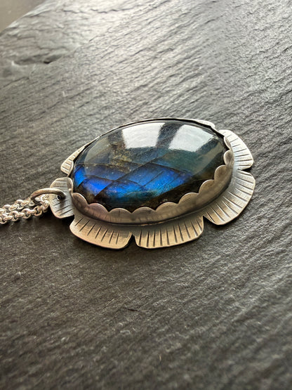 Flashy Labradorite Stone in Sterling Silver