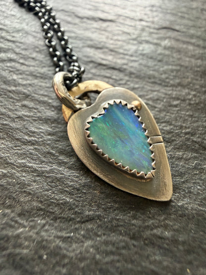Ultra Dainty heart Opal pendant