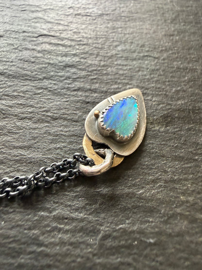 Ultra Dainty heart Opal pendant