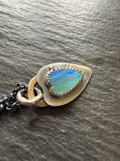 Ultra Dainty heart Opal pendant