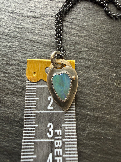 Ultra Dainty heart Opal pendant