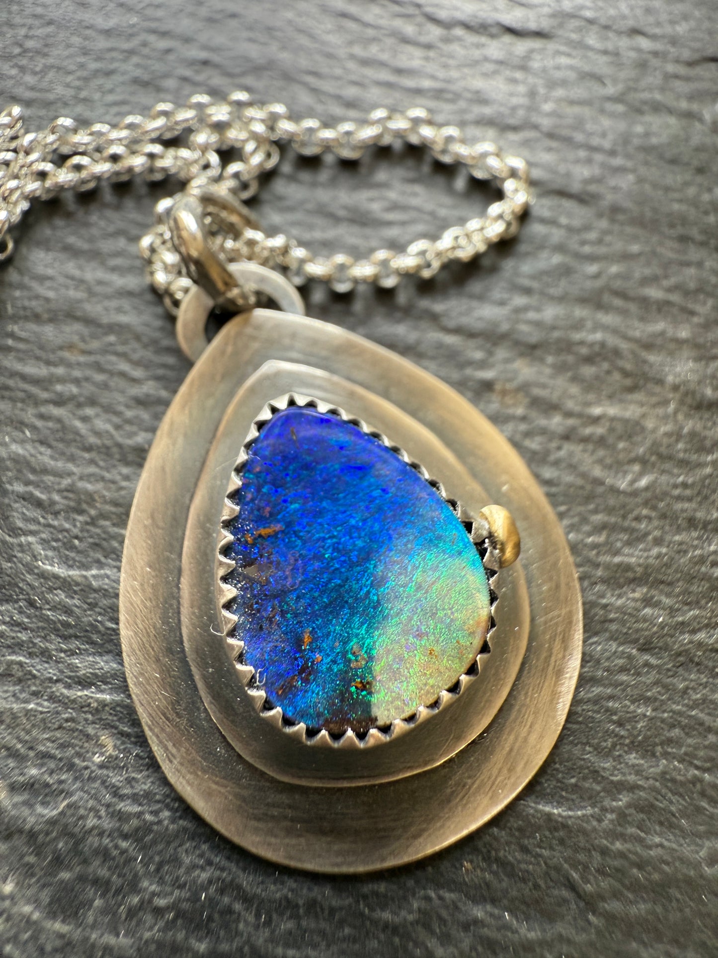 FOR CHRISTINE - 1 of 2 - Deep Blue Opal Necklace