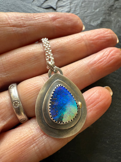 FOR CHRISTINE - 1 of 2 - Deep Blue Opal Necklace