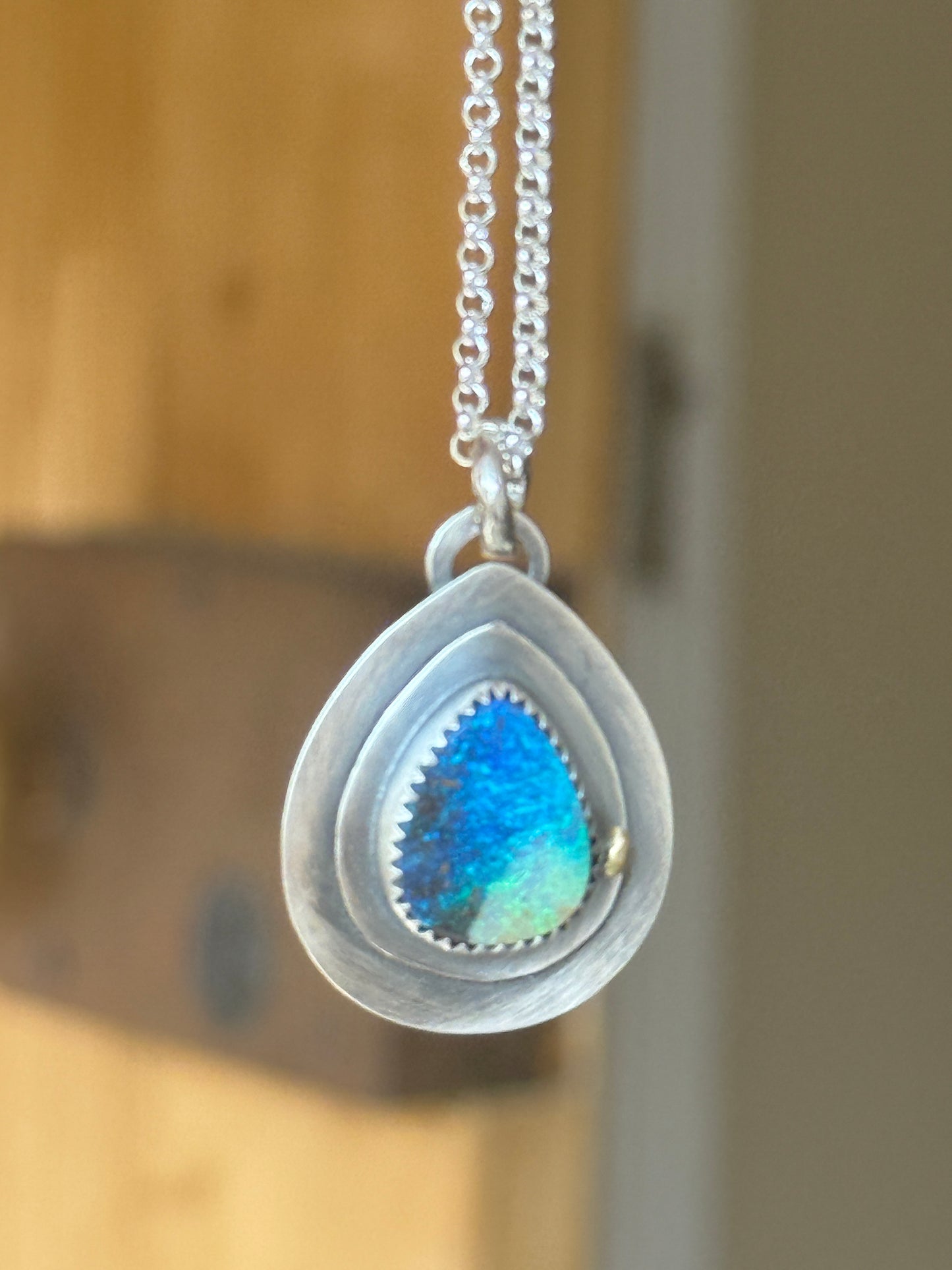 FOR CHRISTINE - 1 of 2 - Deep Blue Opal Necklace
