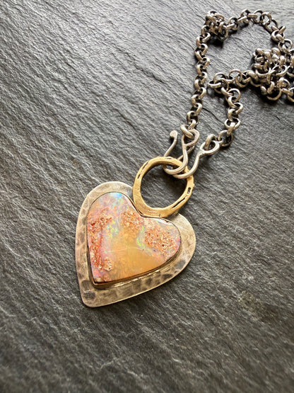 Pastel Boulder Opal Pendant