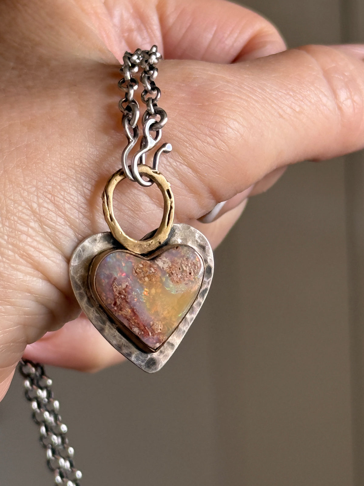 Pastel Boulder Opal Pendant