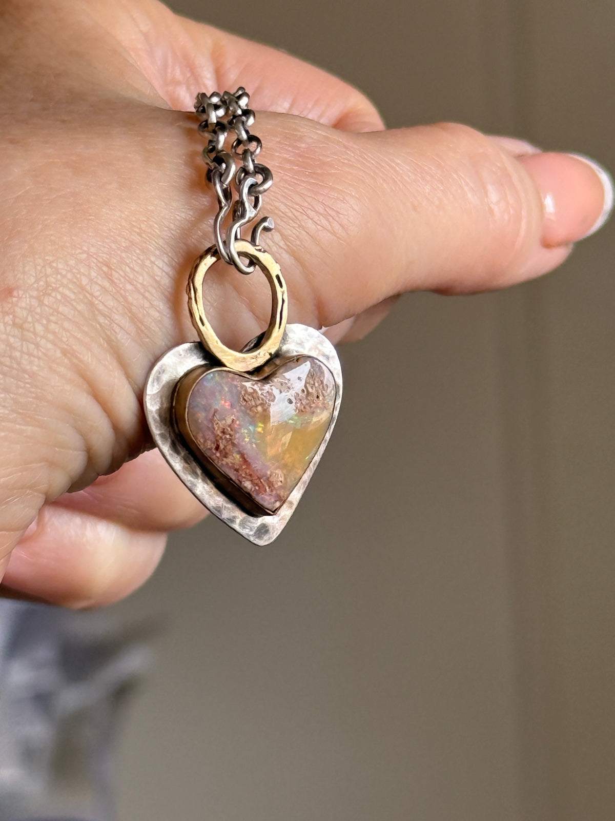 Pastel Boulder Opal Pendant