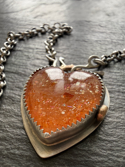 Rainbow Confetti Sunstone Pendant