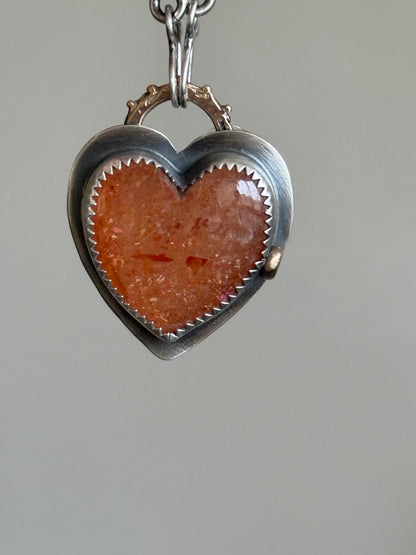 Rainbow Confetti Sunstone Pendant