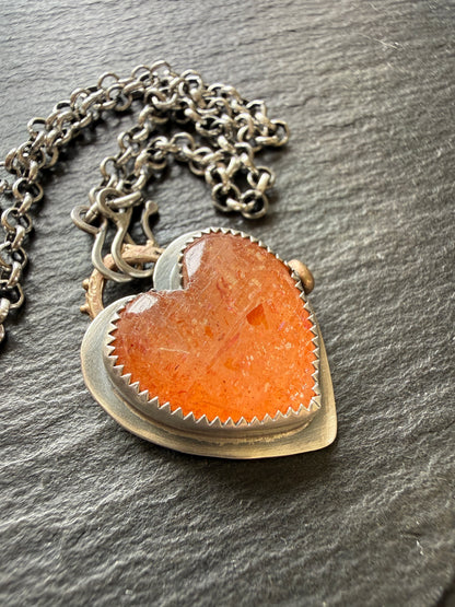 Rainbow Confetti Sunstone Pendant