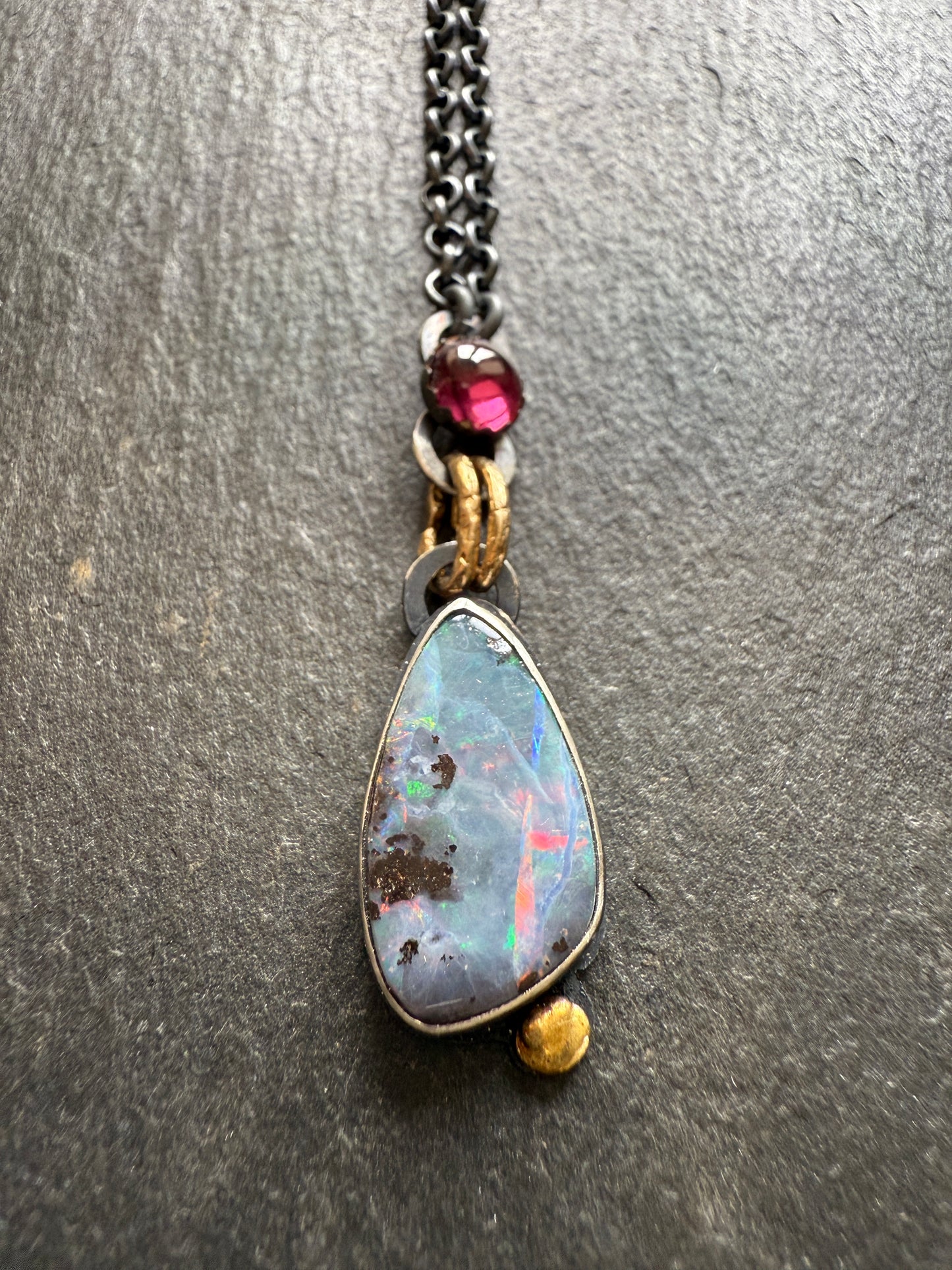 Pink Rhodalite Garnet & Opal