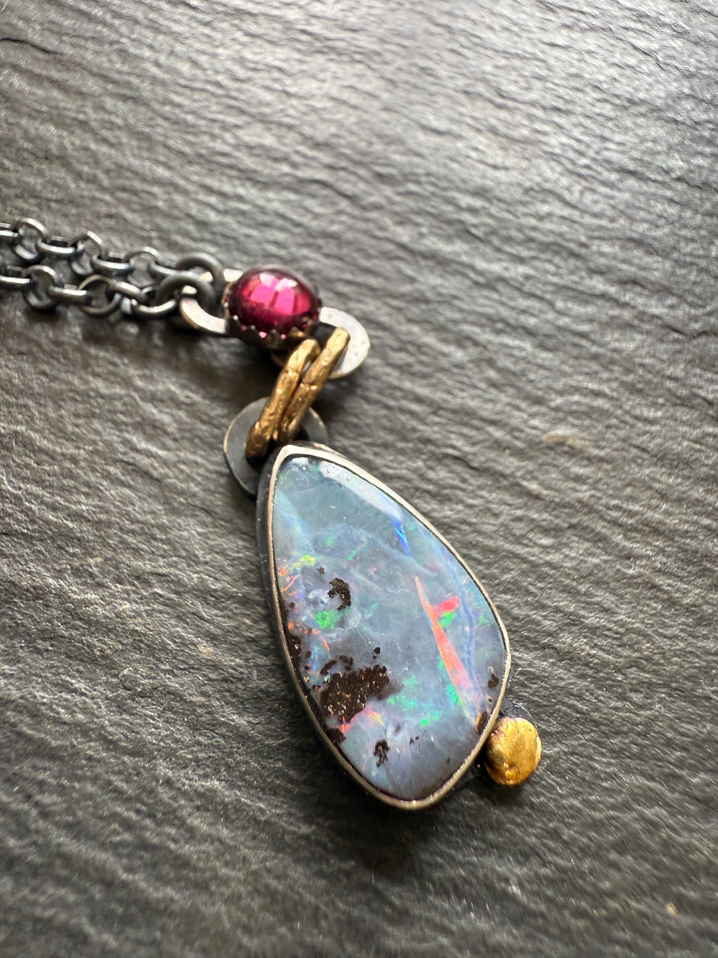 Pink Rhodalite Garnet & Opal