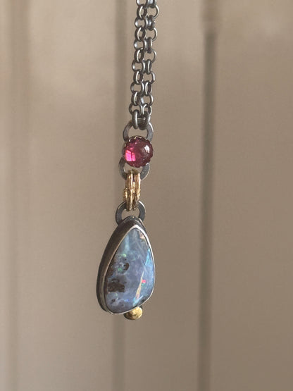 Pink Rhodalite Garnet & Opal