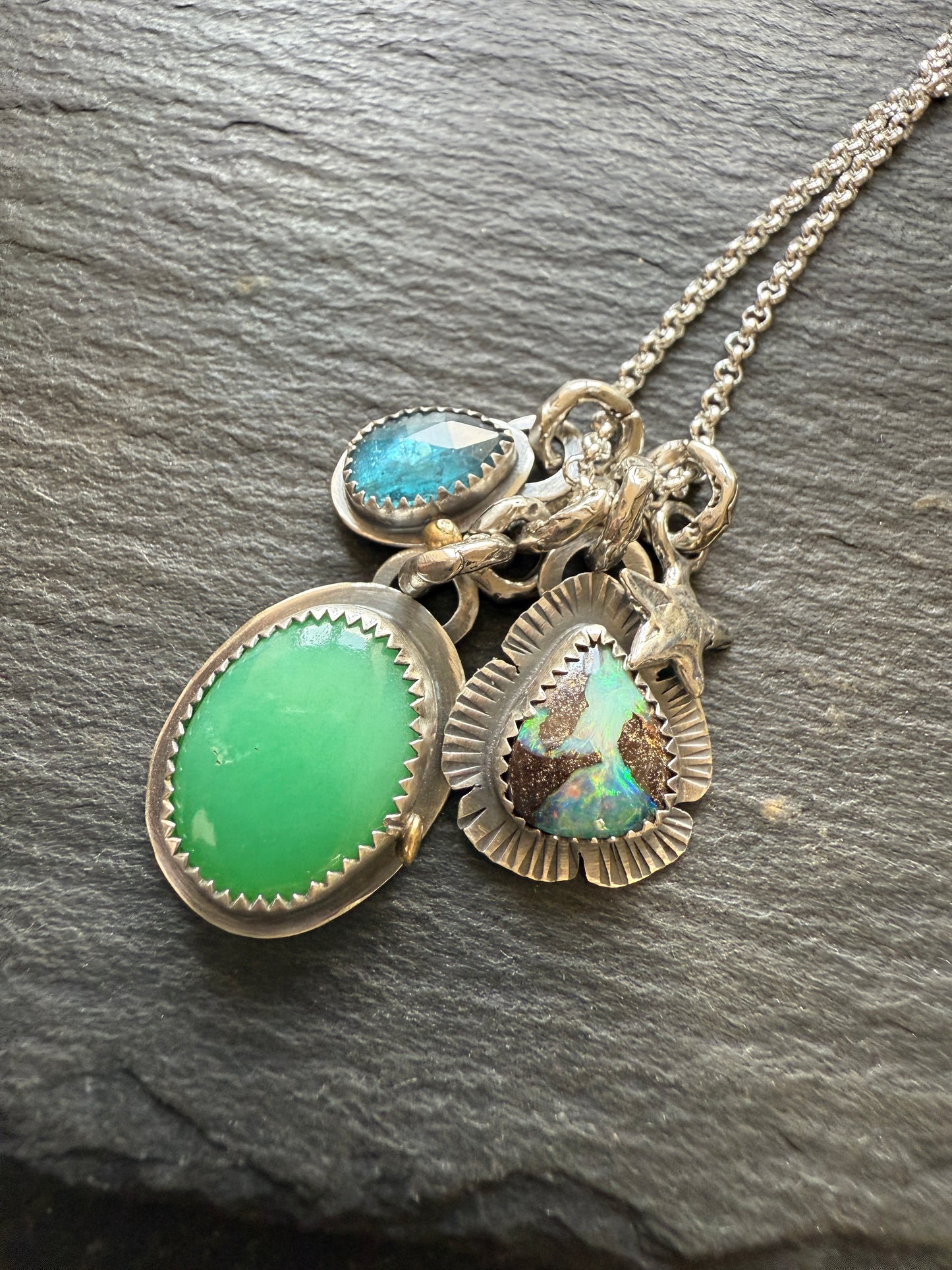 Chrysoprase Charm Necklace