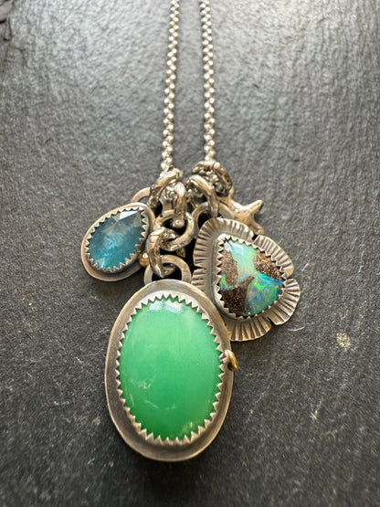 Chrysoprase Charm Necklace