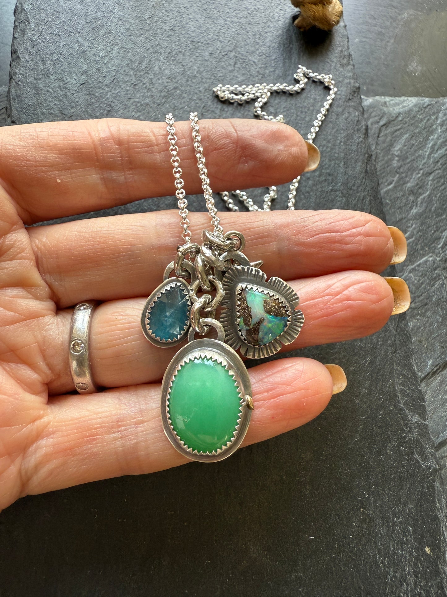 Chrysoprase Charm Necklace