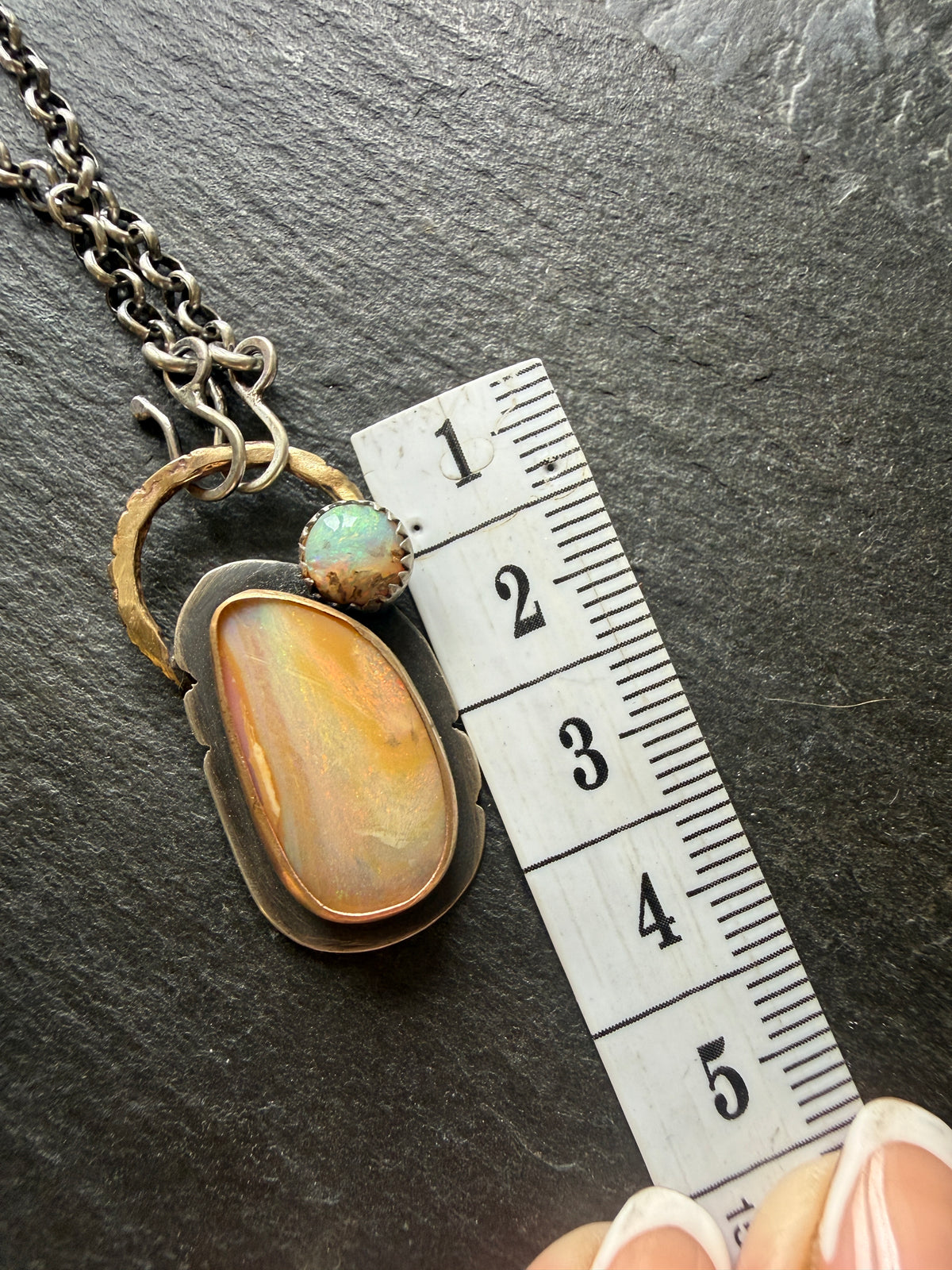Double Boulder Opal Pendant