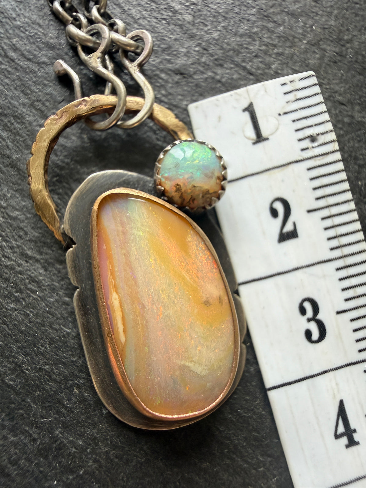 Double Boulder Opal Pendant