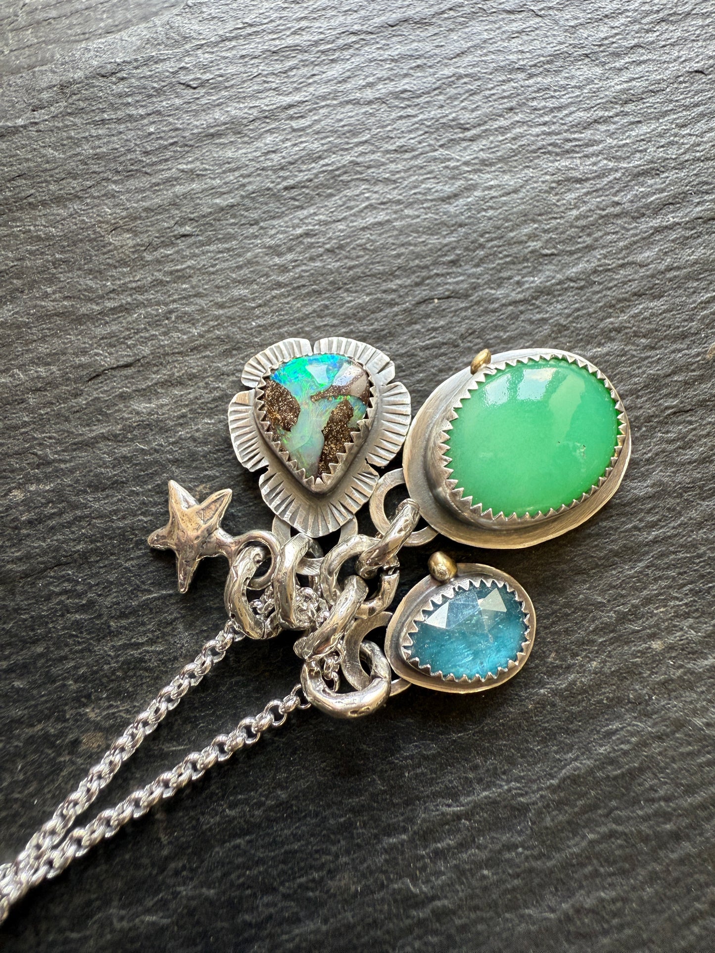 Chrysoprase Charm Necklace