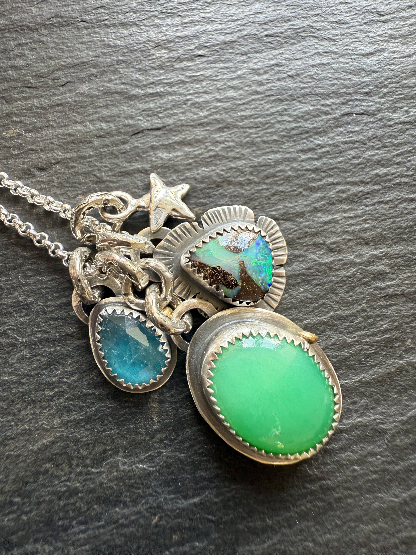 Chrysoprase Charm Necklace