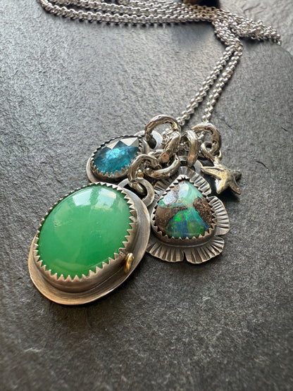 Chrysoprase Charm Necklace