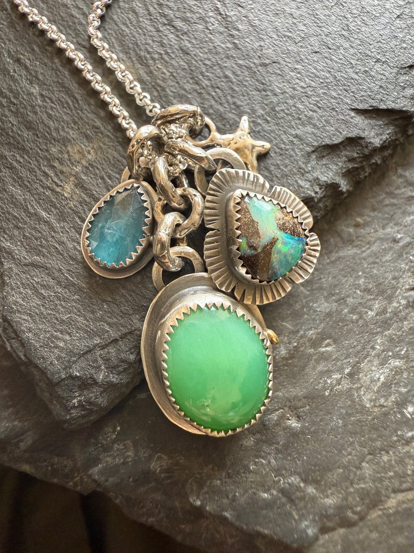 Chrysoprase Charm Necklace