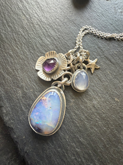 XO Purple Charm Necklace