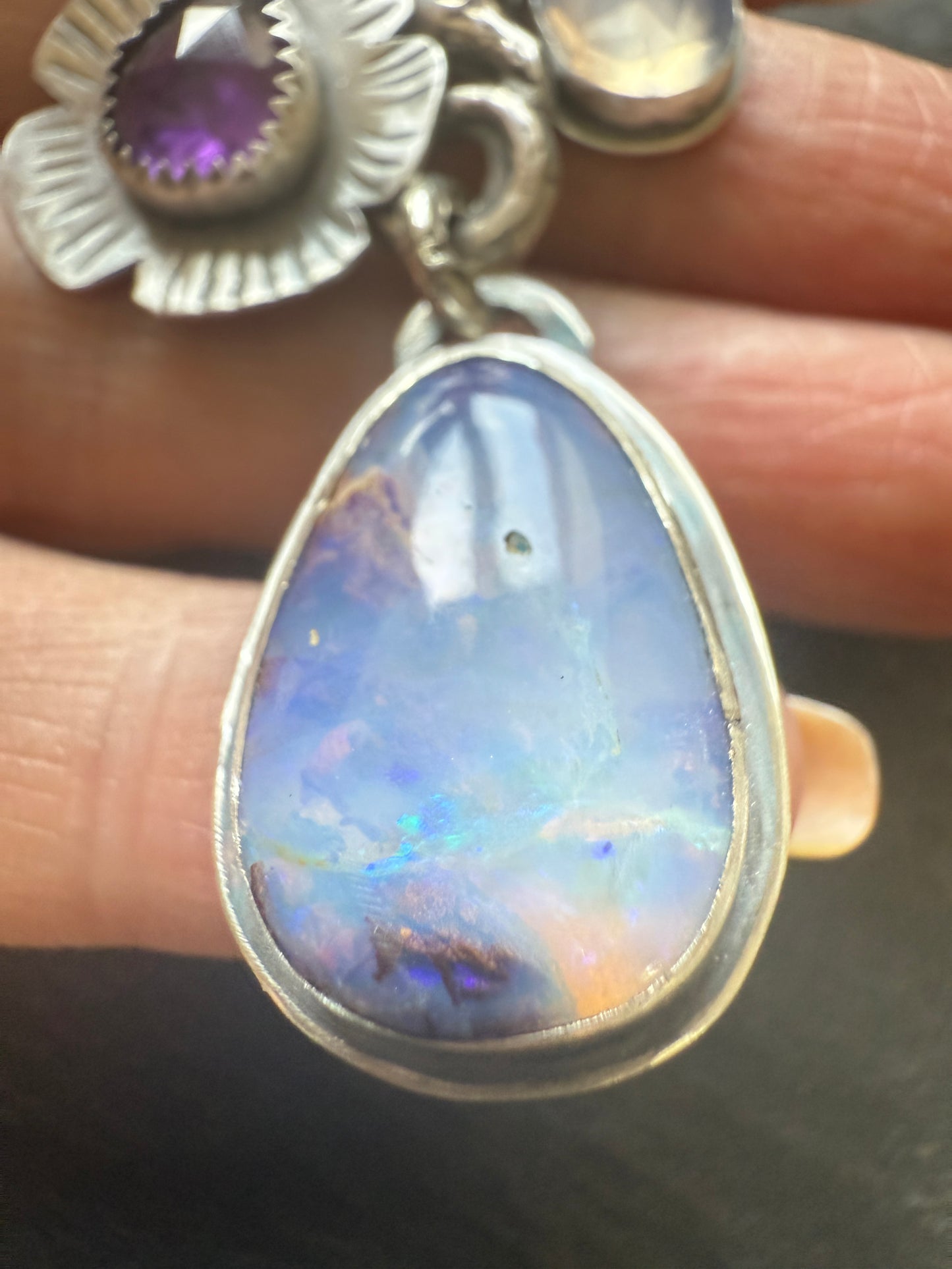 XO Purple Charm Necklace