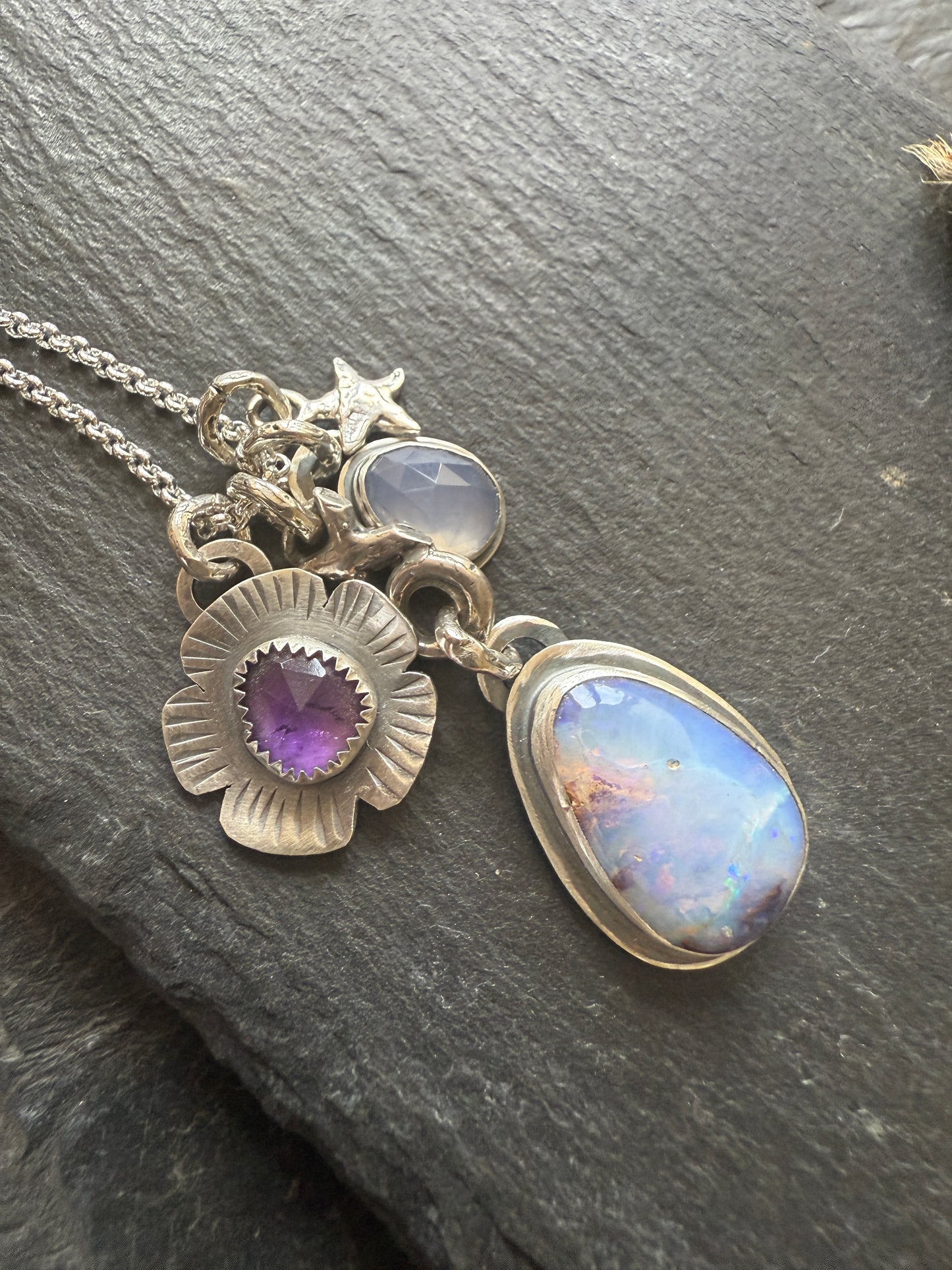 XO Purple Charm Necklace