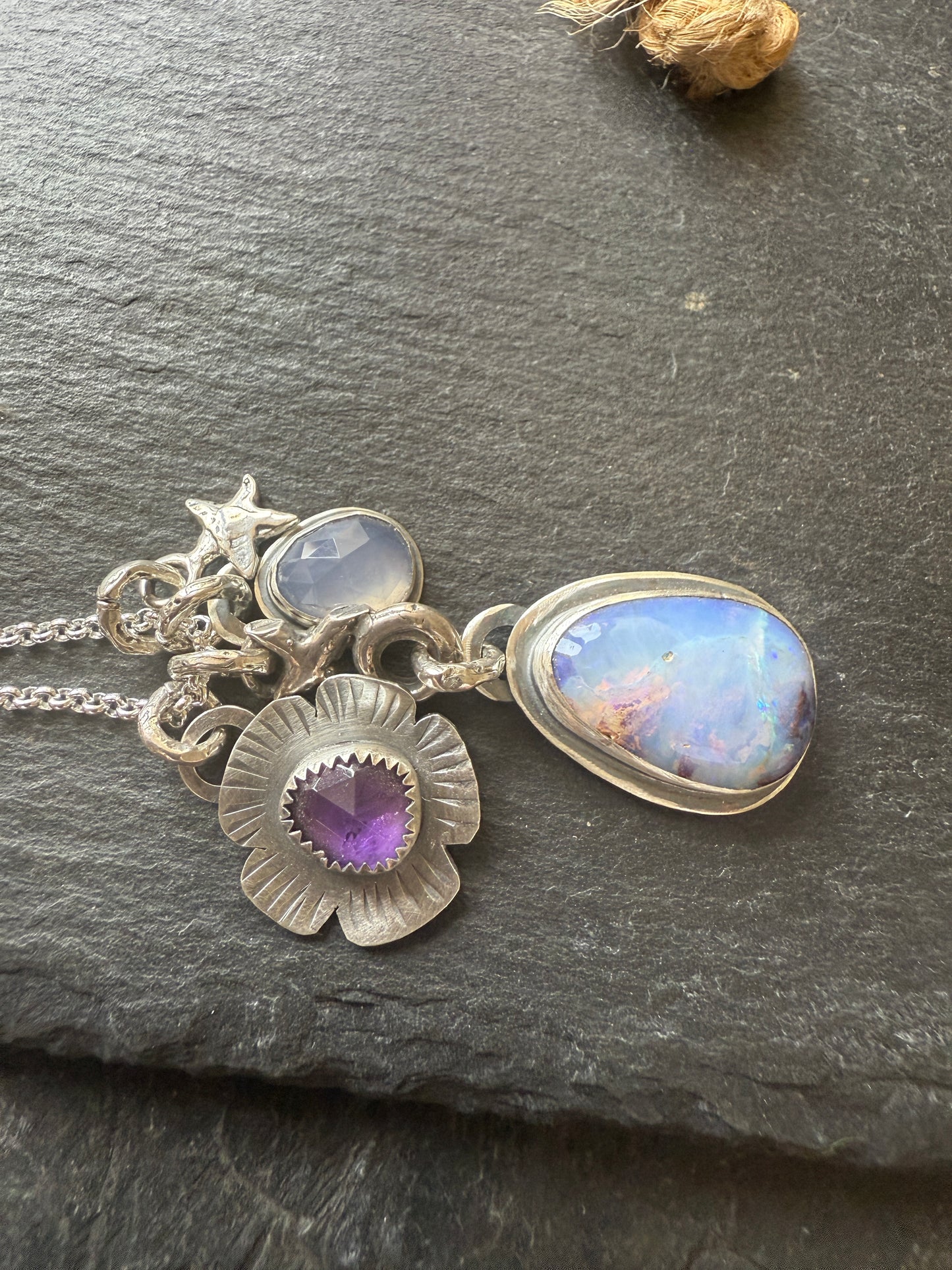 XO Purple Charm Necklace