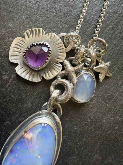 XO Purple Charm Necklace