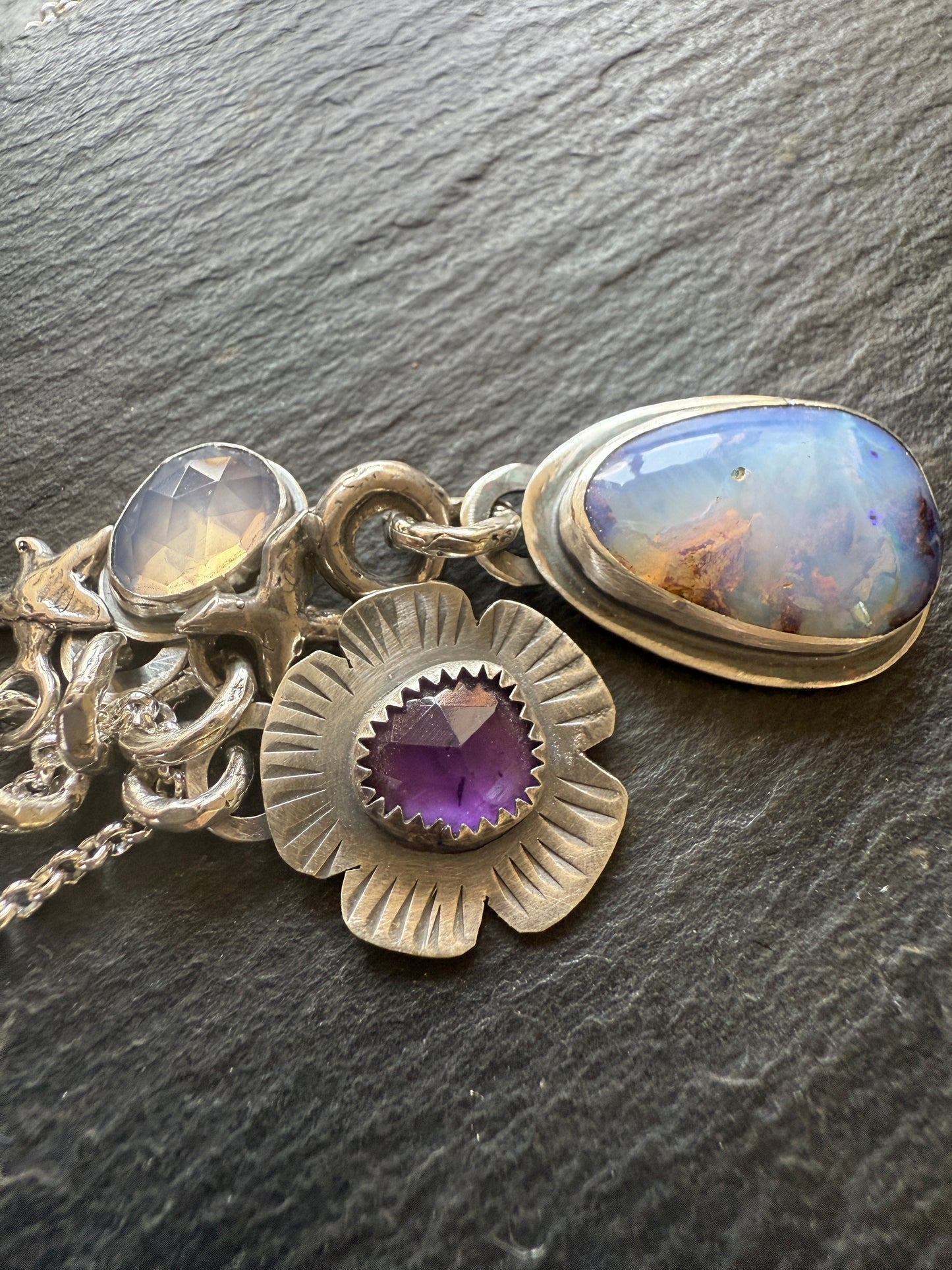 XO Purple Charm Necklace