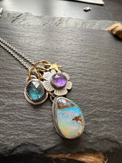 Mixed Metal Charm Necklace