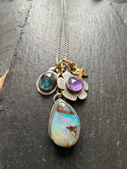 Mixed Metal Charm Necklace