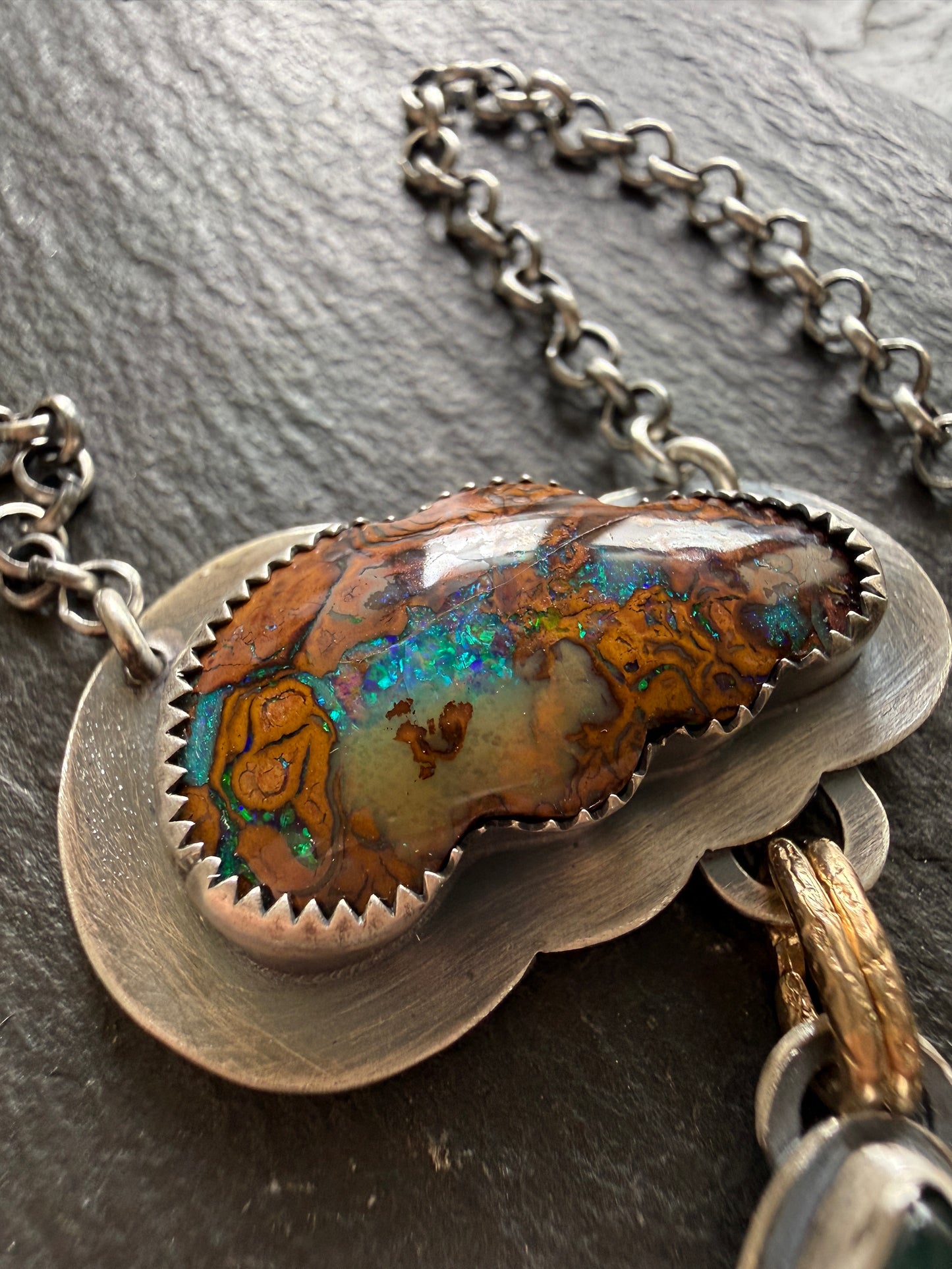 Opal Cloud Necklace with Kyanite