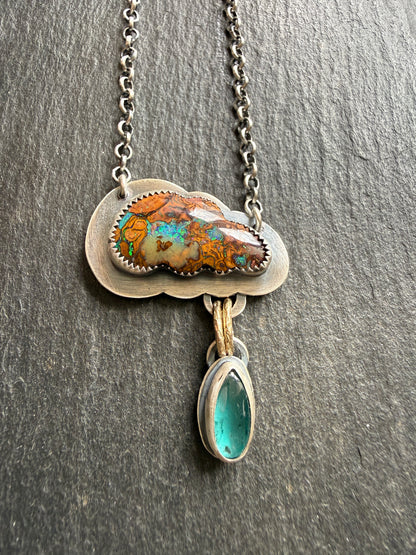 Opal Cloud Necklace with Kyanite