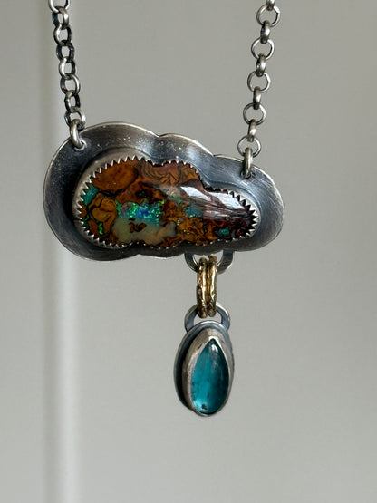 Opal Cloud Necklace with Kyanite