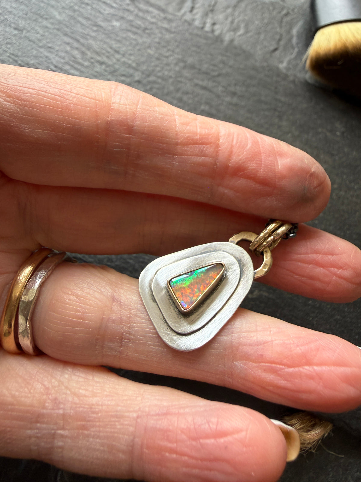 Dainty Opal Pendant