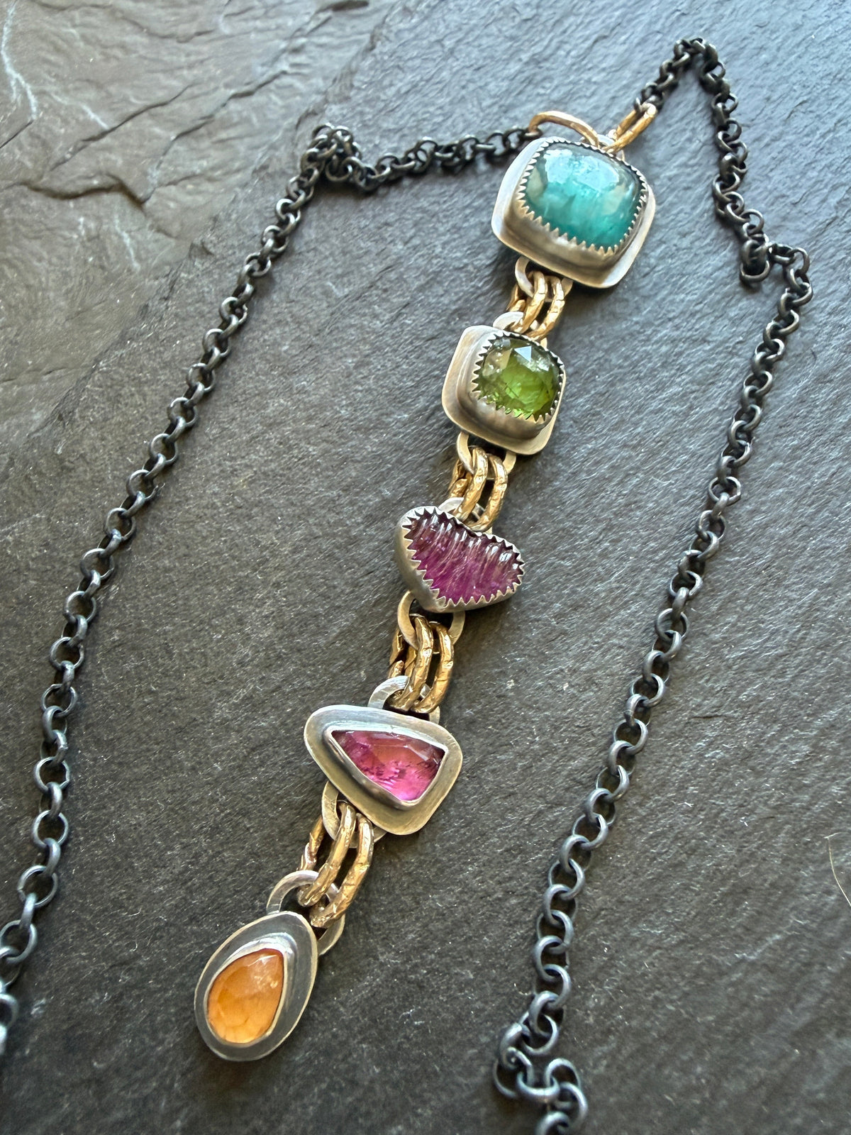Long Gemstone Necklace