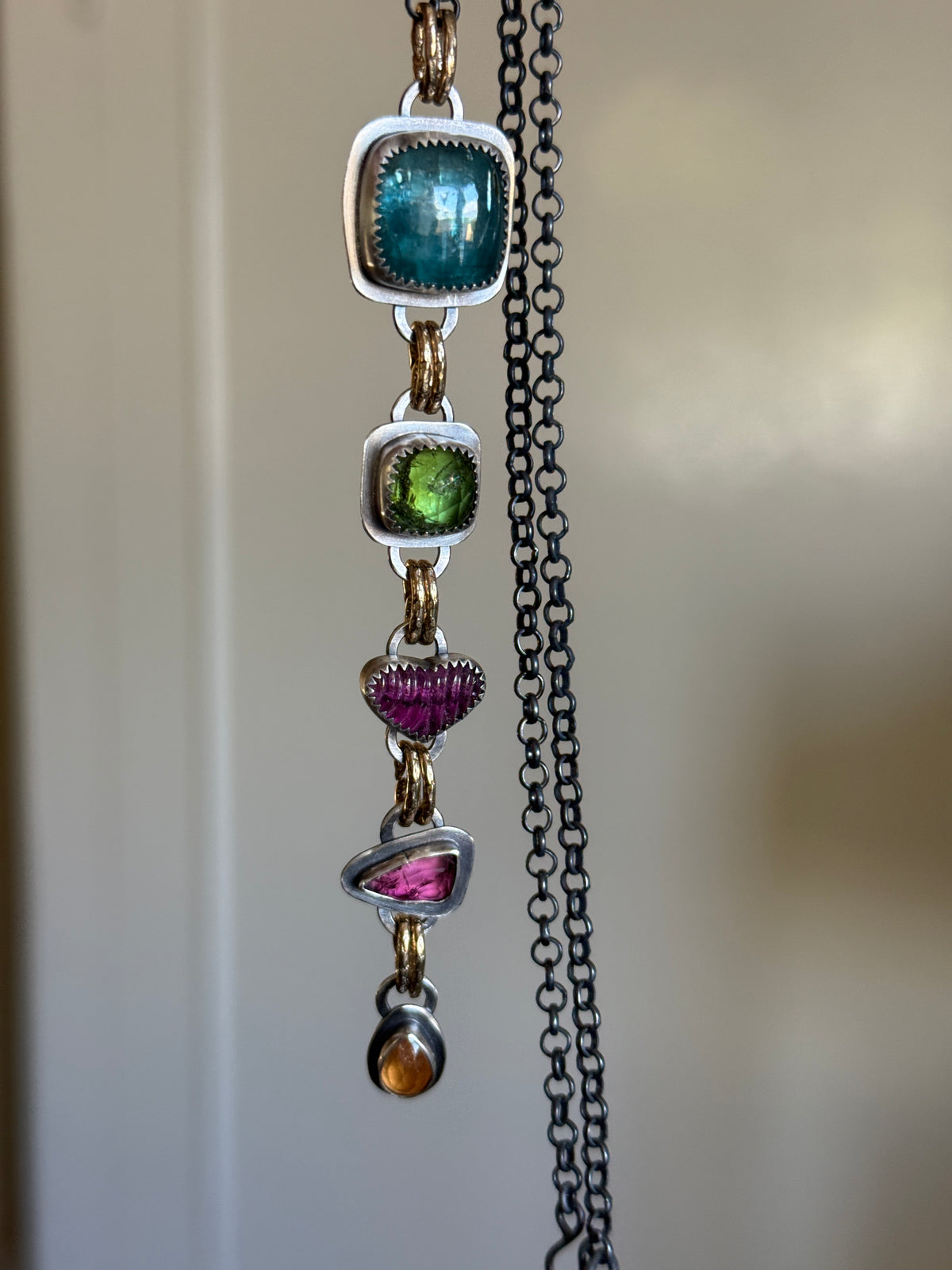 Long Gemstone Necklace