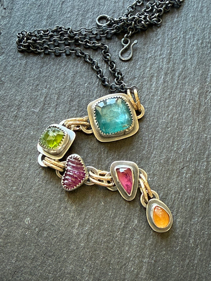Long Gemstone Necklace
