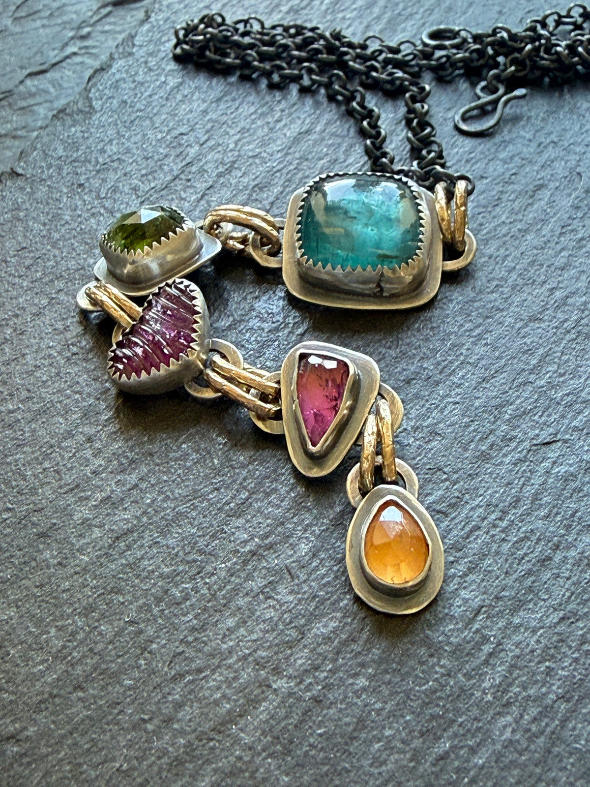 Long Gemstone Necklace