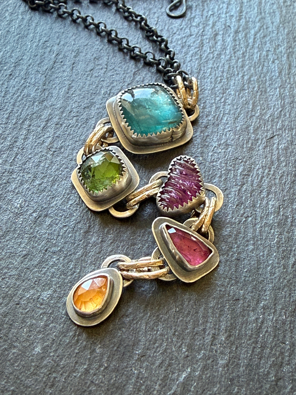 Long Gemstone Necklace