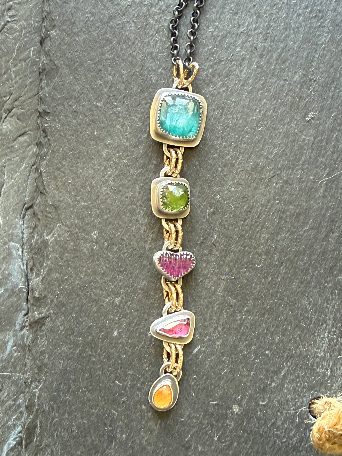 Long Gemstone Necklace