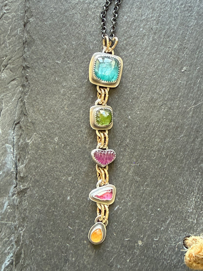Long Gemstone Necklace