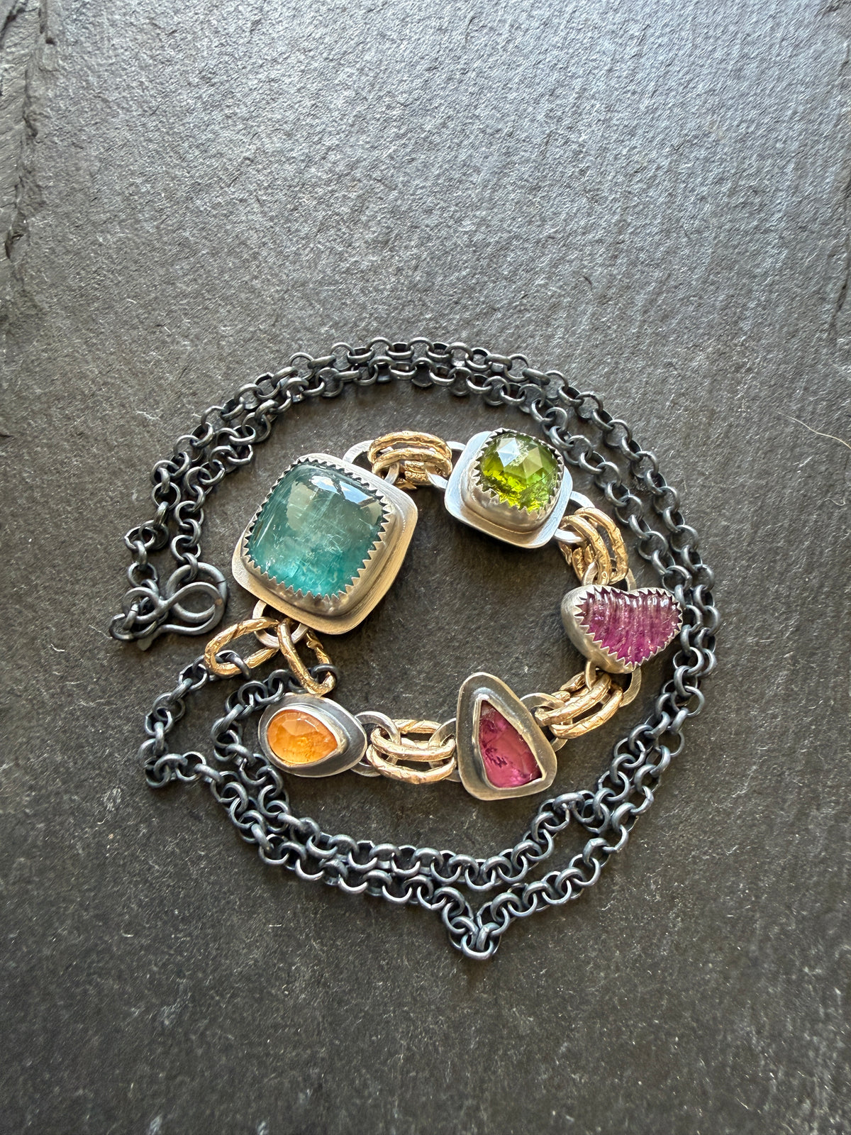 Long Gemstone Necklace