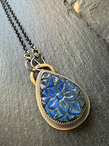 Carved Labradorite Pendant