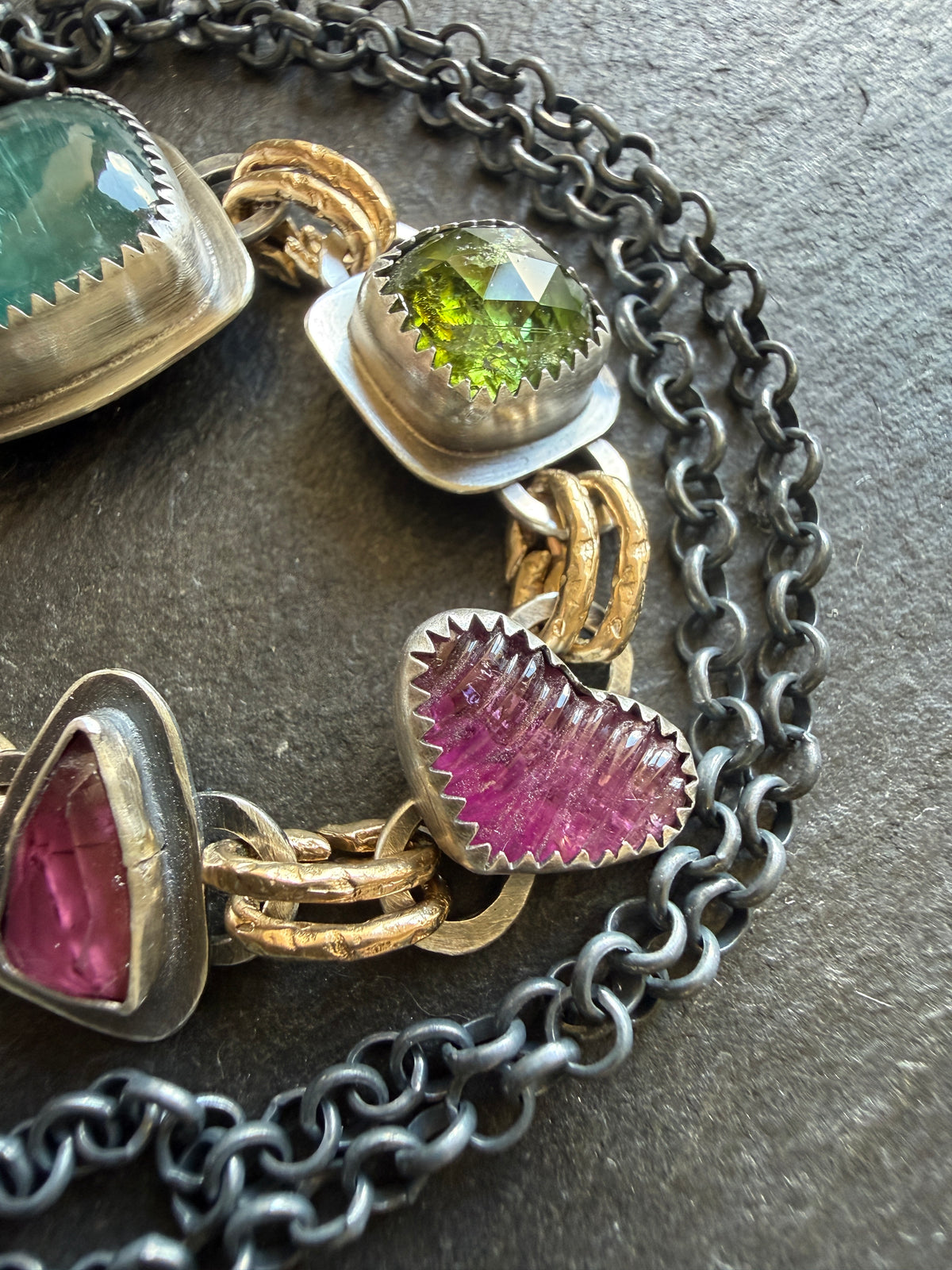 Long Gemstone Necklace