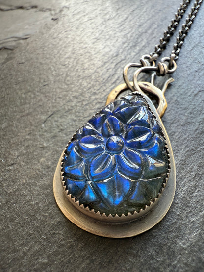 Carved Labradorite Pendant