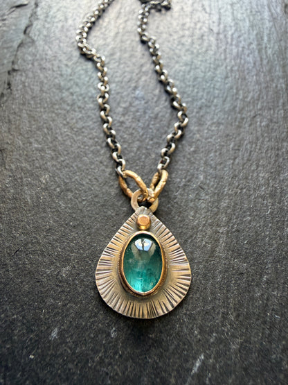Kyanite Mixed Metal Pendant